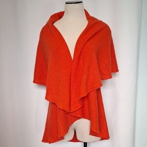 Alashan Cashmere Orange Waterfall Vest Size M
